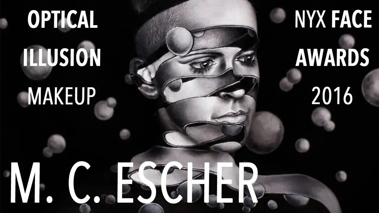 M.C. Escher sztuka iluzji, optyczne powiększenie wnętrza, makijaż konturowanie twarzy